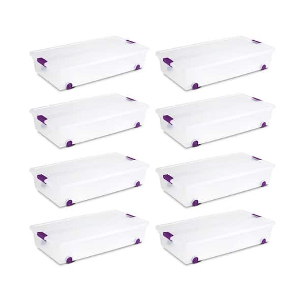 60 qt. ClearView Latch Lid Wheeled Underbed Storage Box (8-Pack)