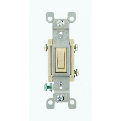 15 Amp 3-Way CO/ALR AC Quiet Toggle Switch, Ivory