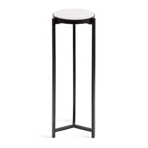 Aguilar 9.00 in. Black Round Marble End Table