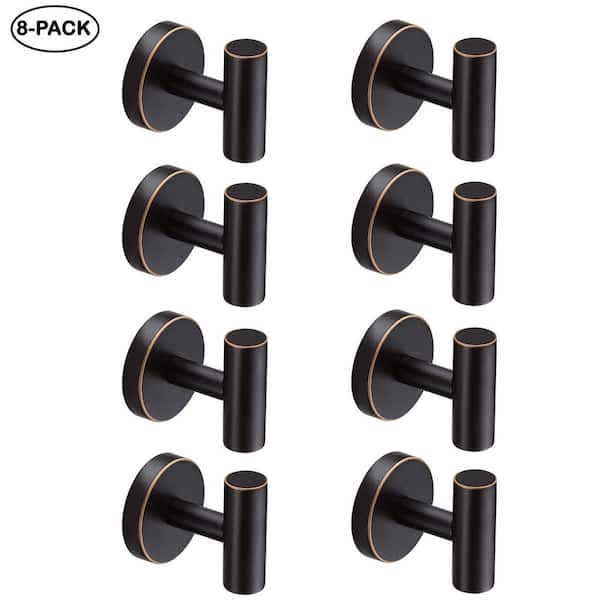 Knob Hooks Robe/Towel Hook 2.25 in Bronze 8-Pack