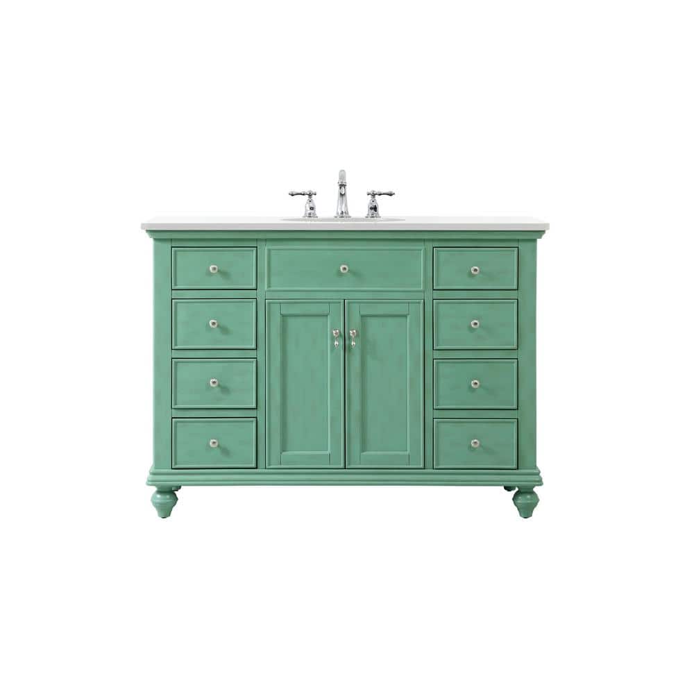 Simply Living 48 in. W x 21 in. D x 35 in. H Bath Vanity in Vintage Mint wi