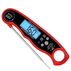 Instant Read Digital Meat Thermometer with Probe - Red
