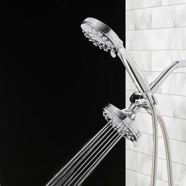 HOMEWERKS 5-Spray Dual 5 in. Fixed and Handheld Shower Head Wall