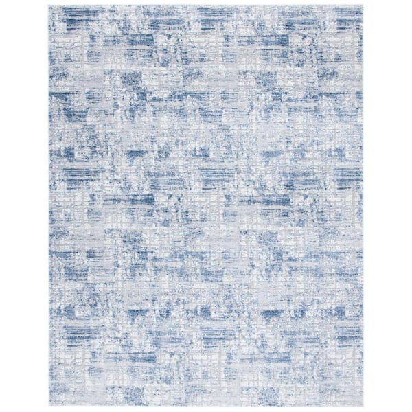 Amelia Navy/Light Gray 9 ft. x 12 ft. Distressed Geometric Area Rug