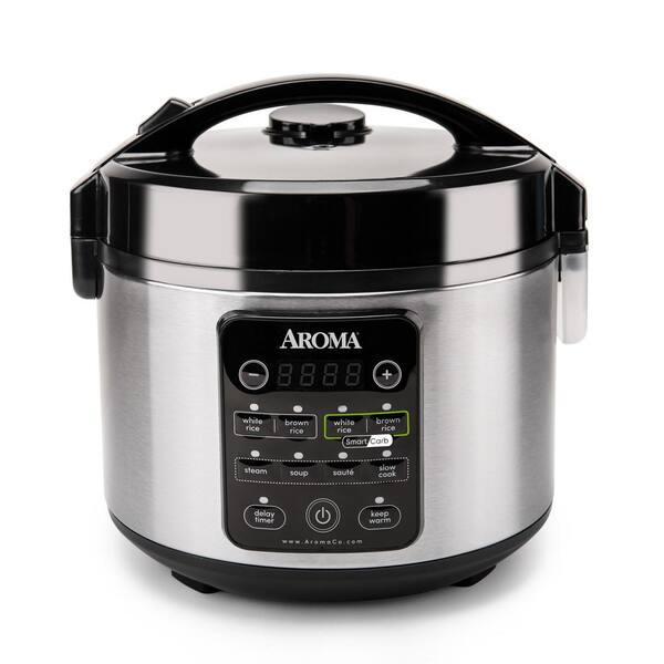 AROMA 12-Cup Stainless Steel Smart Carb Rice Cooker ARC-1126SBL