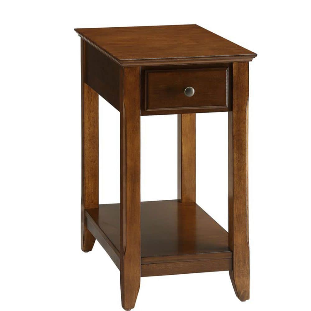 Benjara Smart Looking Walnut Brown Wooden Side Table BM157301