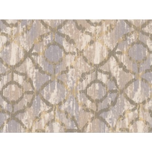 Dashwood Taupe Distressed Trellis Wallpaper Sample