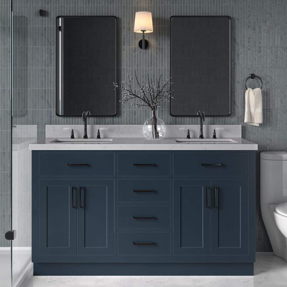 ARIEL Hepburn 60 in. W x 22 in. D x 36 in. H Double Sink