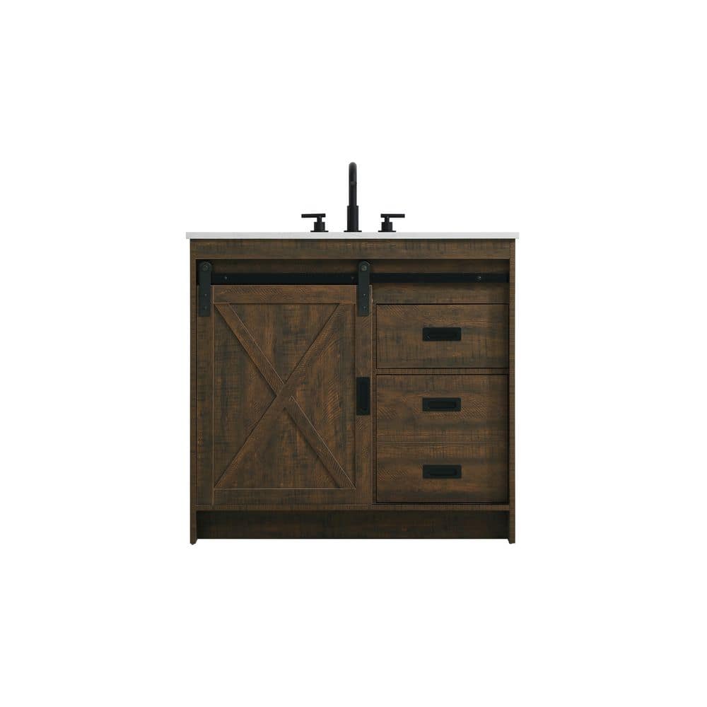 36 in. Single Sink Expresso Bath Vanity with White Engineered Marble Top price history on PriceWatchPro