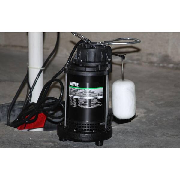 Wayne 1 3 Hp Cast Iron Submersible Sump Pump With Vertical Float Switch Cdu790 The Home Depot