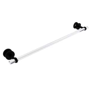 Clearview 30 in. Shower Door Towel Bar with Twisted Accents in Matte Black