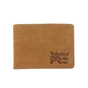 Men's Leather RFID Wallet With Removable Flip Pocket Card Carrier (Wheat/Pullman)