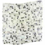 Galaxy Milky Way White Wavy Square Mosaic 0.3125 in. x 0.3125 in. Iridescent Glass Wall Tile (1 Sq. ft.)