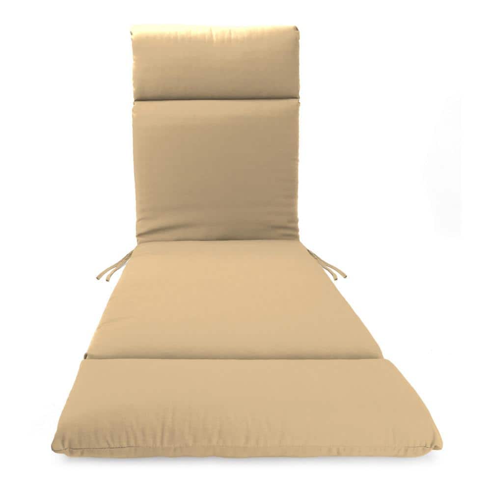 Nude Polyester Outdoor Chaise Lounge Cushion with French Edges