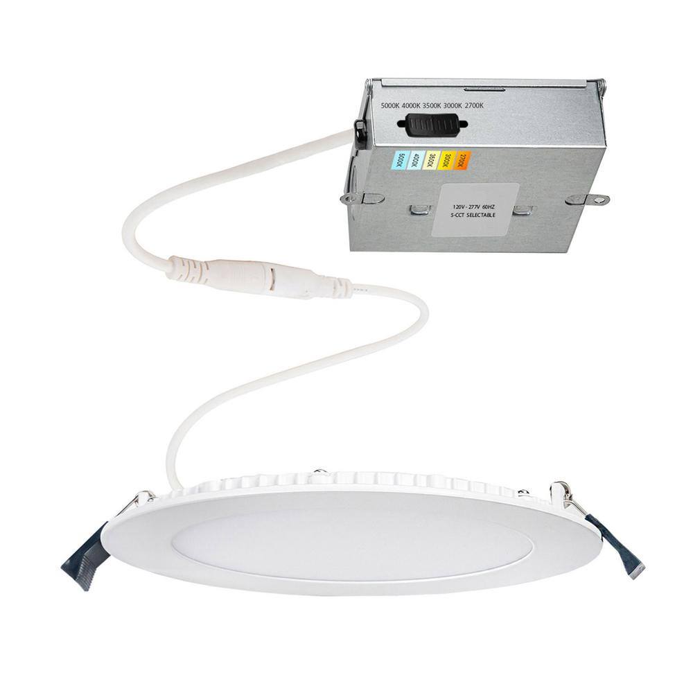 Lotos 6" White Aluminum LED Recessed Lighting Kit, Energy Star Certified