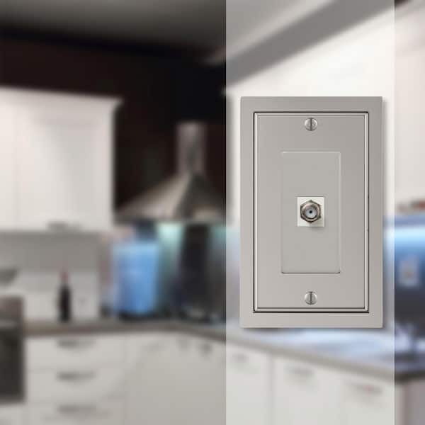 Averly 1 Gang Coax Metal Wall Plate - Satin Nickel