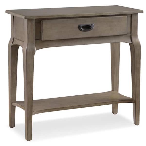 Leick Home Stratus 30 in. Smoky Gray Standard Rectangle Wood Console Table with Drawer