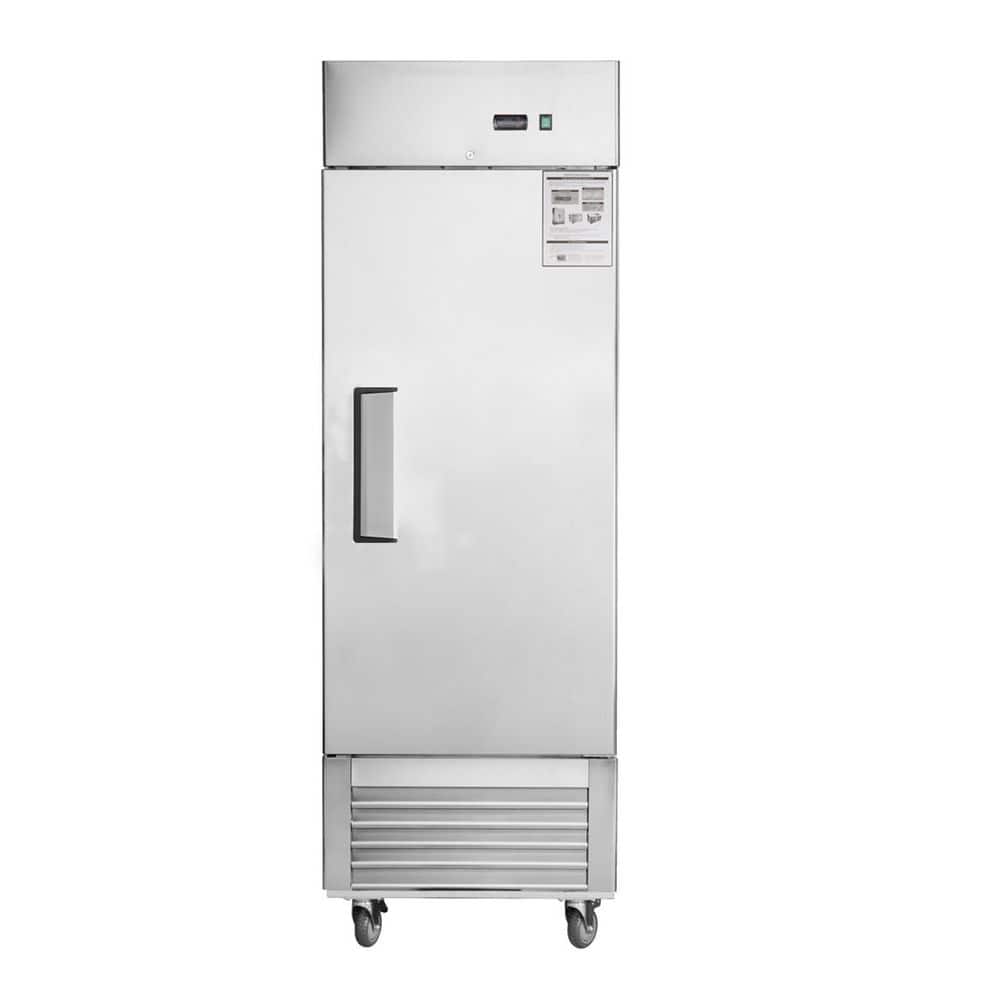 Commercial Stainless Steel Refrigerator, 28 in. W, 18.68 cu. ft., Adjustable Shelves, Heavy-Duty Freezer