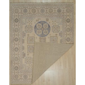 Beige 10 ft. x 14 ft. Hand-Knotted Wool Khotan Weave Area Rug