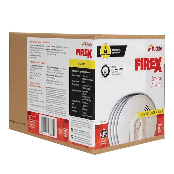Kidde Firex Smoke Detector, Hardwired with Battery Backup & Front-Load  Battery Door, Smoke Alarm 21029877 - The Home Depot