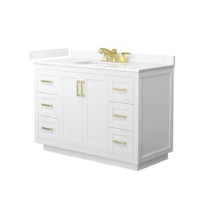 Miranda 48 in. W x 22 in. D x 33.75 in. H Single Bath Vanity in White with Giotto Quartz Top