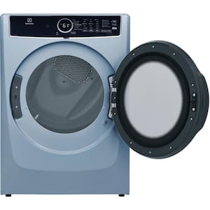 8 cu.ft. Electric Dryer vented Front Load Perfect Steam Dryer with Instant Refresh in Glacier Blue