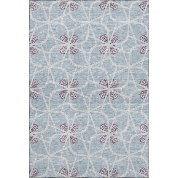 Addison Rugs Mayfield Premium Machine Washable Abstract AMF958 Denim 10 ft. x 14 ft. Area Rug