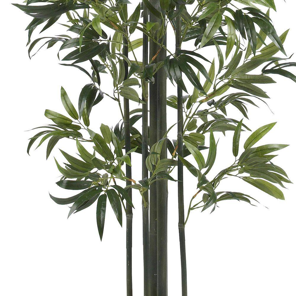 Tall Green Silk and Plastic Bamboo Floor Plant in Pot