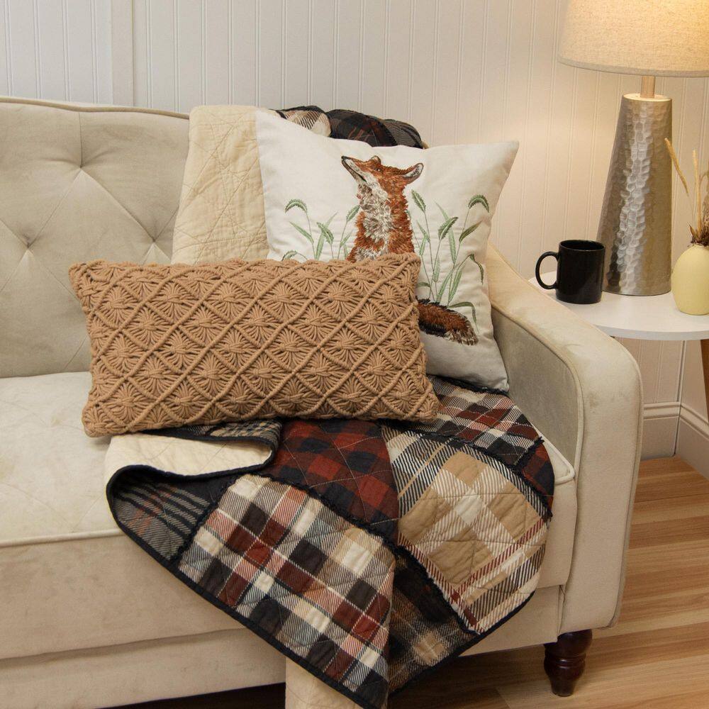 LJ Plaid Black and Red Cotton Throw Blanket price history on PriceWatchPro