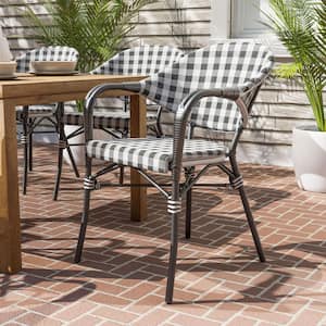 Shreiner Black Aluminum Outdoor Dining Chair in Black