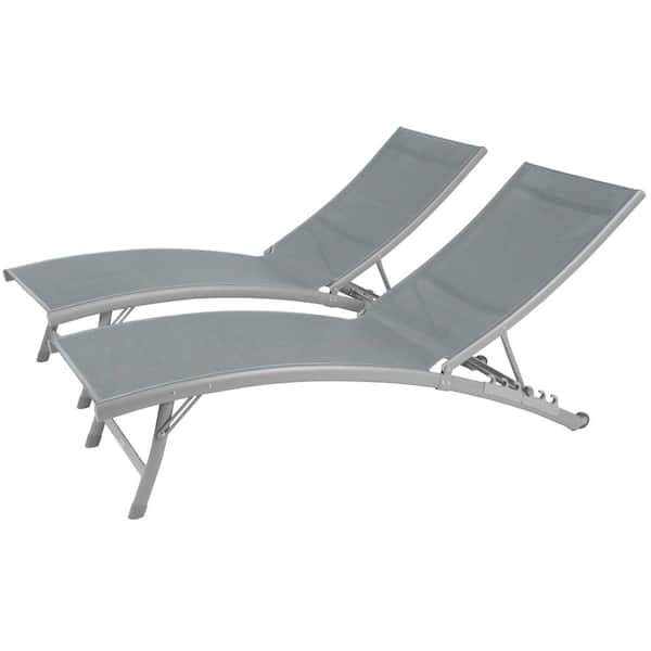 VIVERE 2-Piece Aluminum Outdoor Chaise Lounge Set