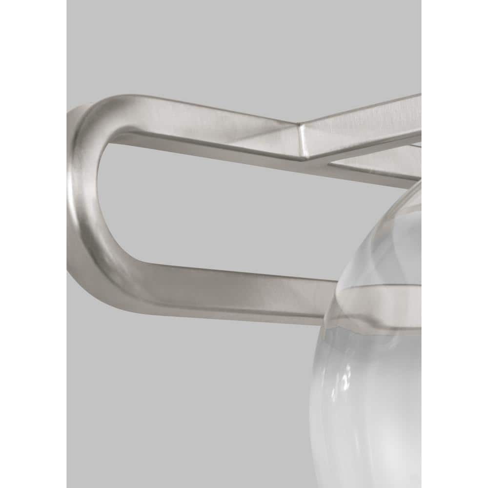 Eveline 3-Light Brushed Nickel Vanity Light with Clear Glass Shades