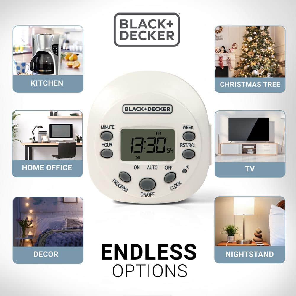 White Polycarbonate Indoor Programmable Digital Timer Outlet