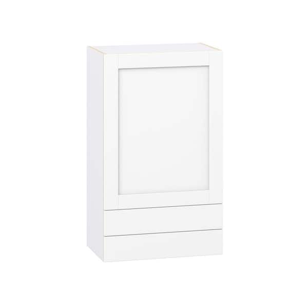Milton 24 in. W x 14 in. D x 40 in. H Assembled Shaker Wall Kitchen Cabinet in Bright White with 2 Drawers