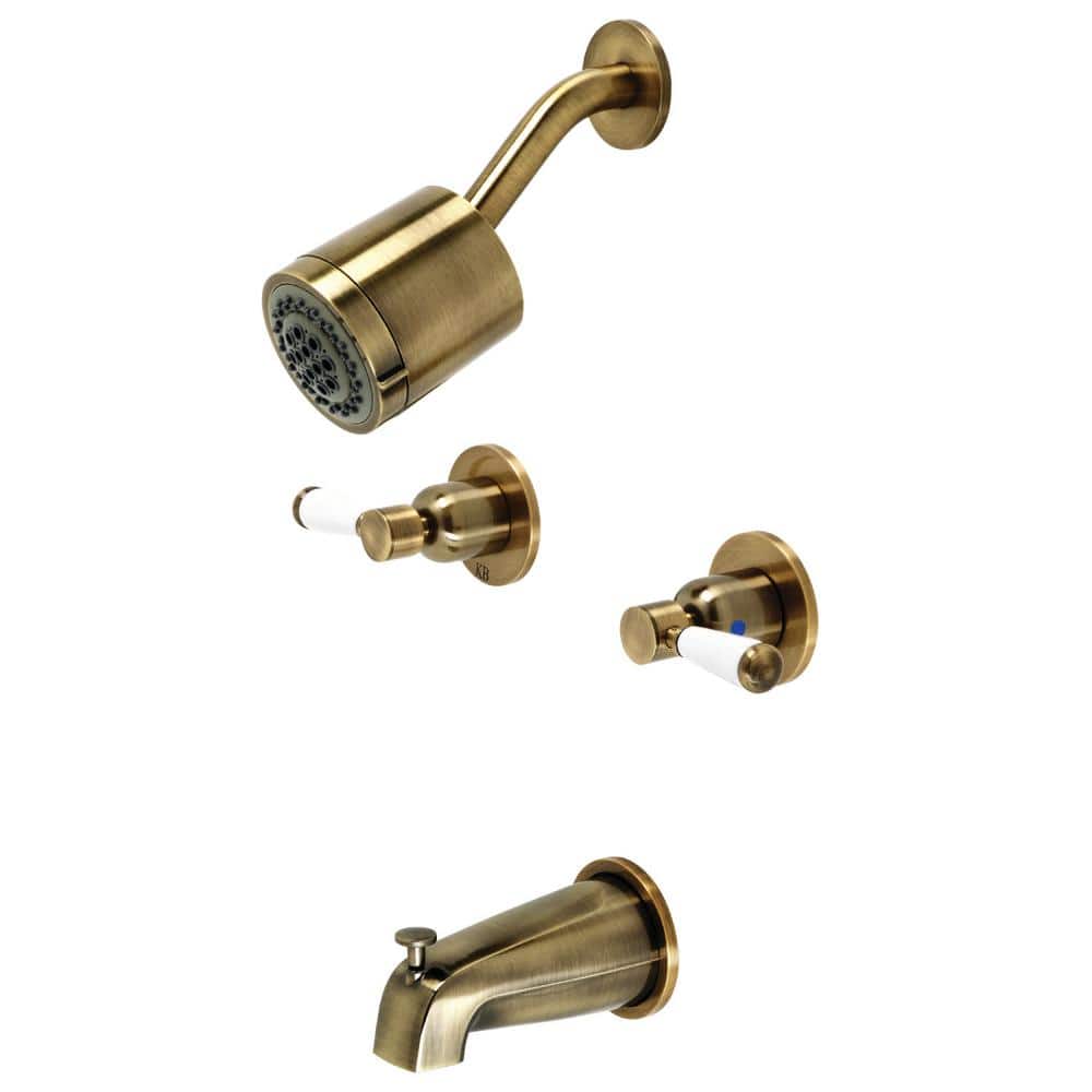 Paris 2-Handle 2-Spray Tub and Shower Faucet in Antique Brass (Valve Included) price history on PriceWatchPro