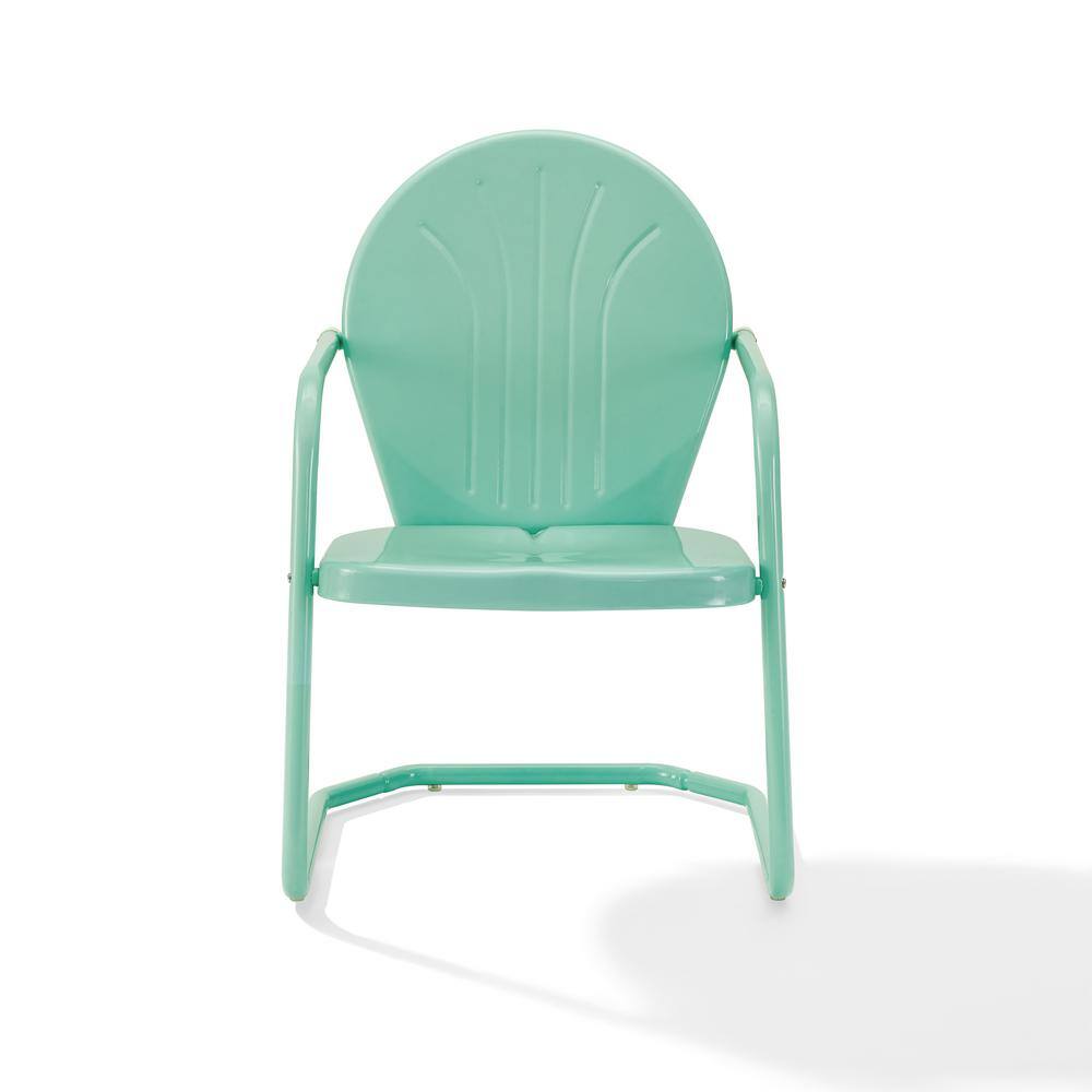Aqua Gloss Steel Retro Outdoor Patio Chair