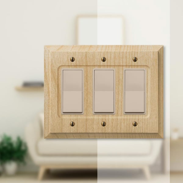 Cabin 3 Gang Rocker Wood Wall Plate - Unfinished