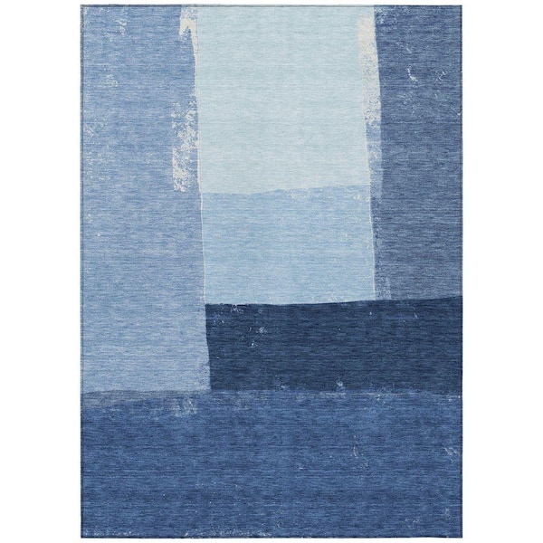 Chantille Machine Washable Indoor/Outdoor Abstract ACN2511 Blue 8 ft. x 10 ft. Area Rug