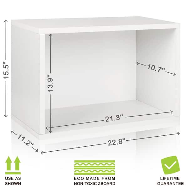 Way Basics 15.5 in. H x 22.8 in. W x 11.3 in. D White Recycled Materials 1-Cube Organizer