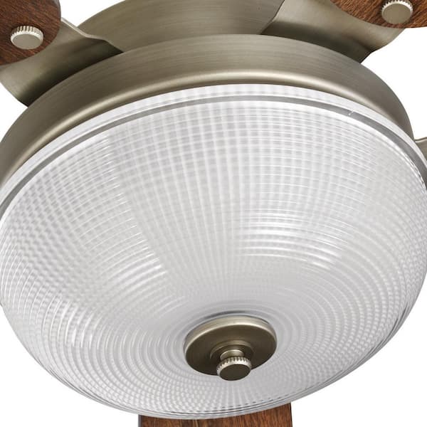 Archie 52 in. Integrated LED Indoor Antique Nickel Dual Mount Ceiling Fan with Light and Remote Control for Bedrooms