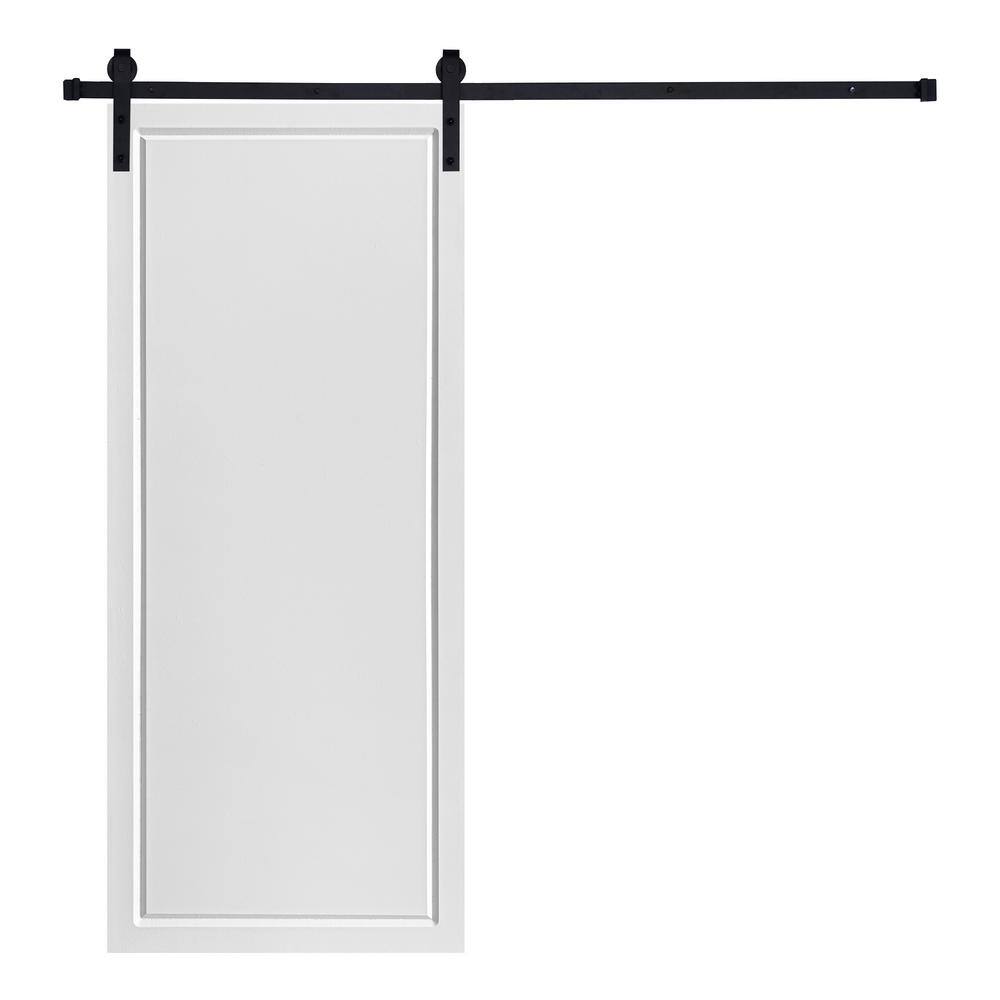 Modern 1-Panel Designed 84 in. x 24 in. MDF Panel White Painted Sliding Barn Door with Hardware Kit price history on PriceWatchPro