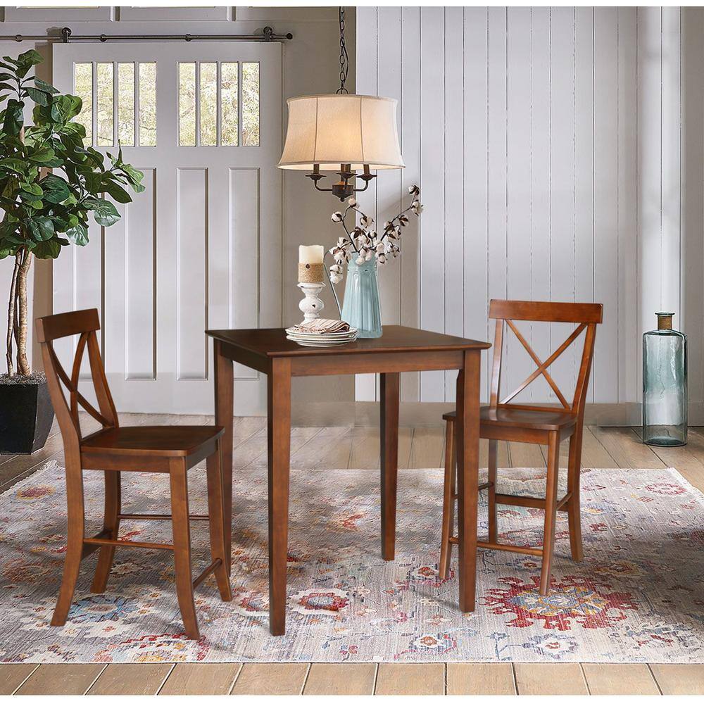 Espresso Parawood 24" Traditional X-Back Counter Stool