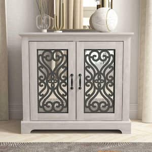 Calidia Dusty Gray Oak with Gray Stone Accent Cabinet with 2 Doors