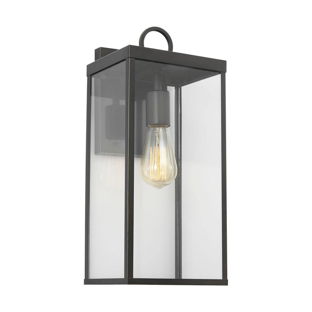 Howell 16.25 in. Antique Bronze Outdoor Hardwired Wall Lantern Sconce with White/Clear Glass Panels and No Bulb Included price history on PriceWatchPro