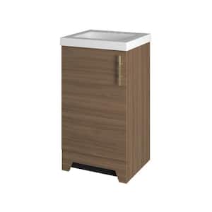 Bocca 18.5 in. W x 16.25 in. D x 33.8 in. H Single Sink Bath Vanity in Walnut with White Cultured Marble Top
