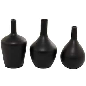 Black Glass Decorative Vase (Set of 3)
