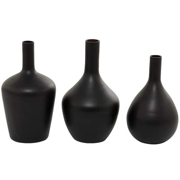 Novogratz Black Glass Decorative Vase (Set of 3)