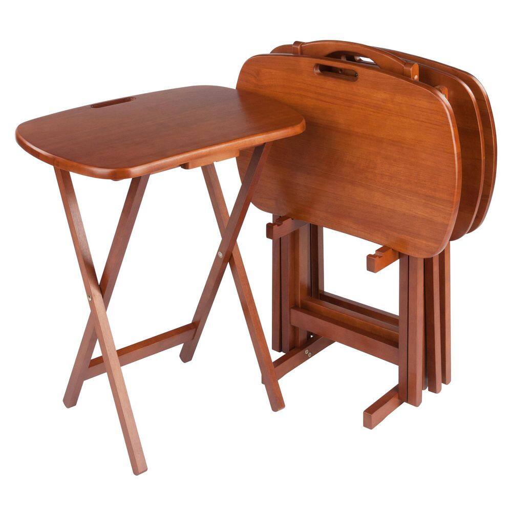 Lucca 15.67 in. Teak 5-Pieces Snack/End Table Set - thumbnail 10