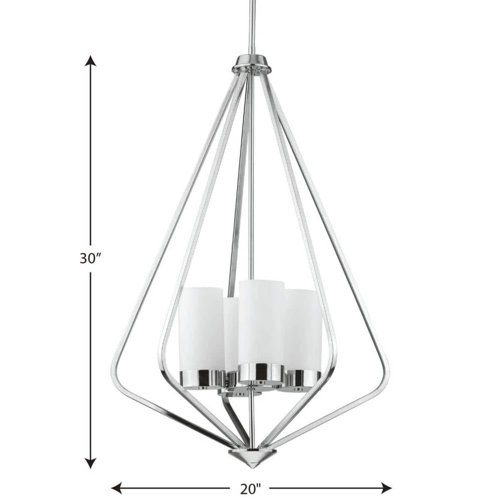 Modern Matte Black and Chrome 20" Glass Pendant Light