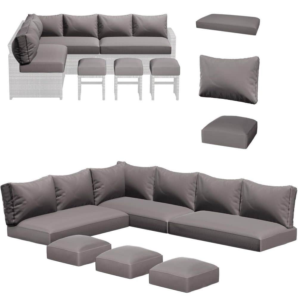 "42""x24""x4"" Outdoor Cushions for Sofa/Chaise Lounge , Memory Foam Cushion Replacement for Patio Furniture - Dark Gray" price history on PriceWatchPro